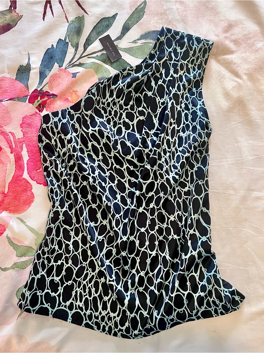 The Limited One-Shoulder Chain-Print Dress Top
